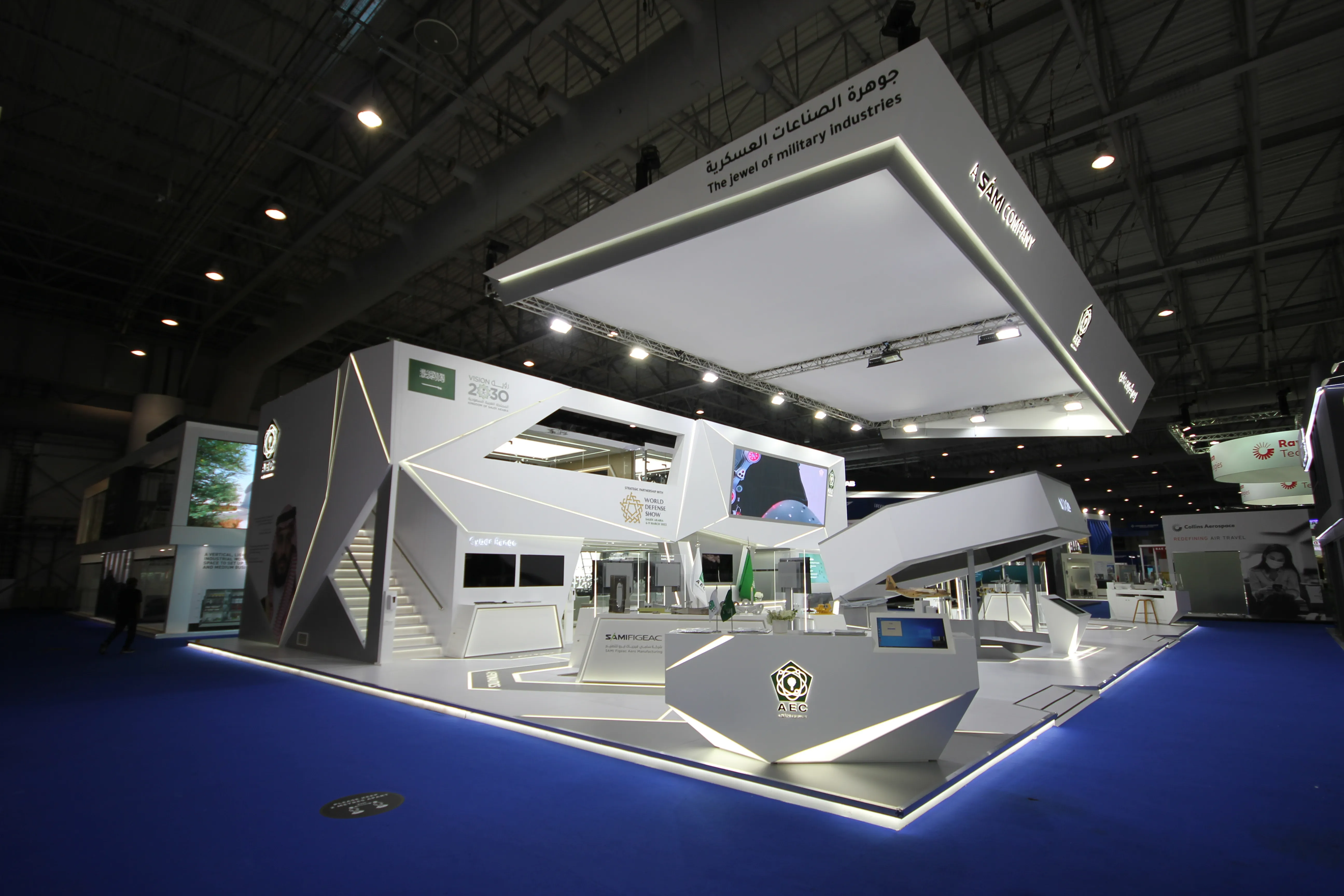 Double decker two-level exhibition booth